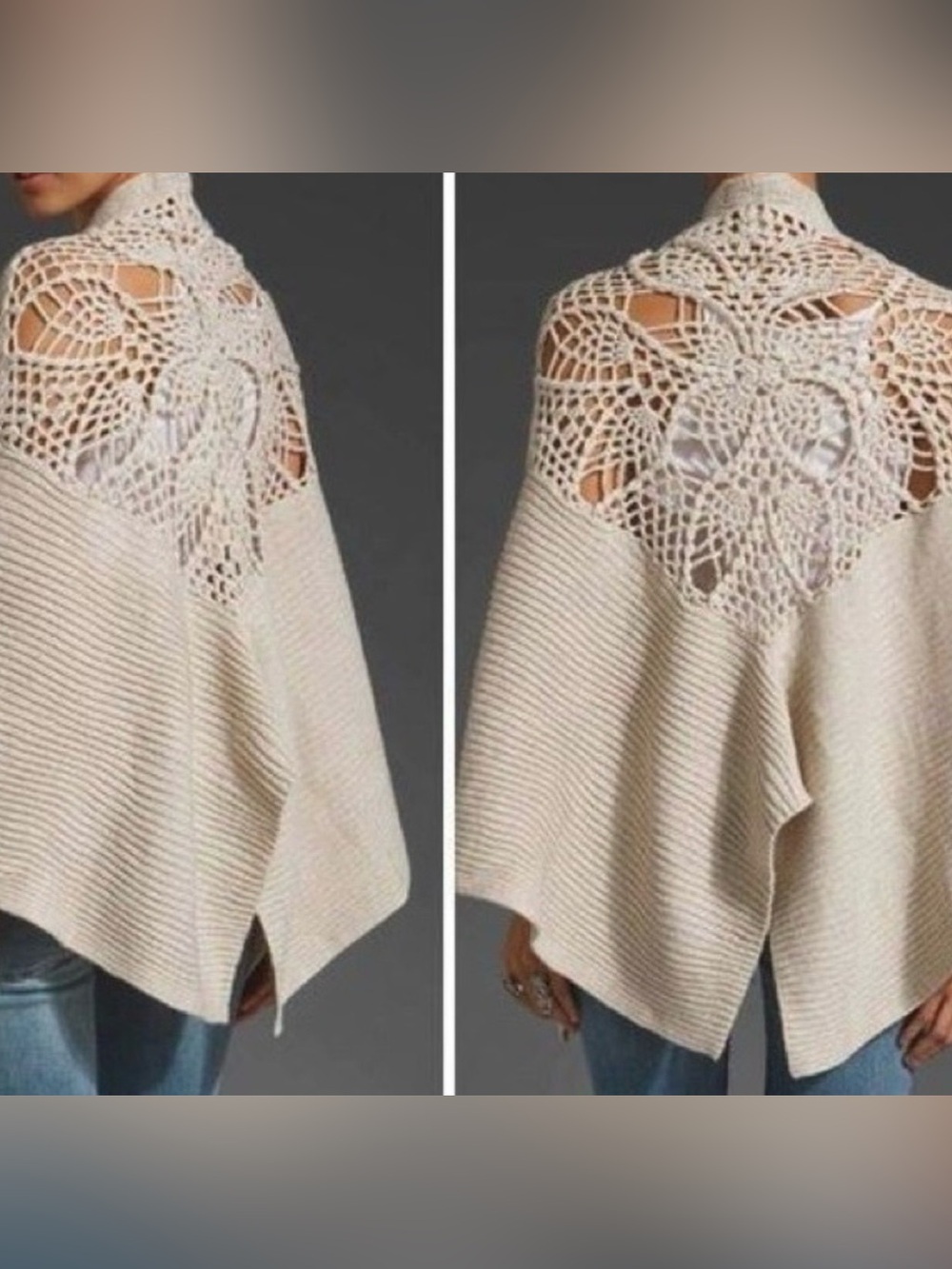 Free People Crochet Wrap Shawl NWOT